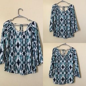 Multi color Charming Charlie back tie top